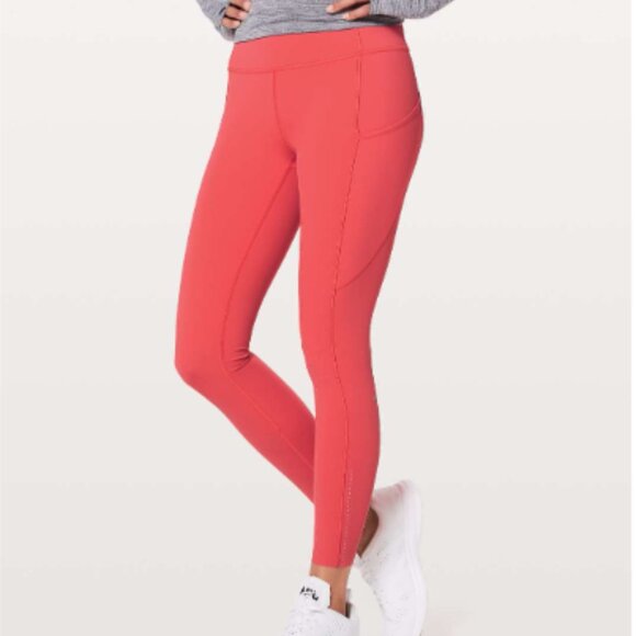 Lululemon Athletica Fast & Free 7/8 Tight II Nulux 25" - Red Orange - Picture 10 of 11